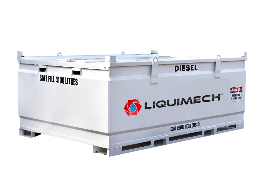 Diesel bunded fuel tanks 4,150 litre steel cube fuel tank with 3,740 litre safe fill