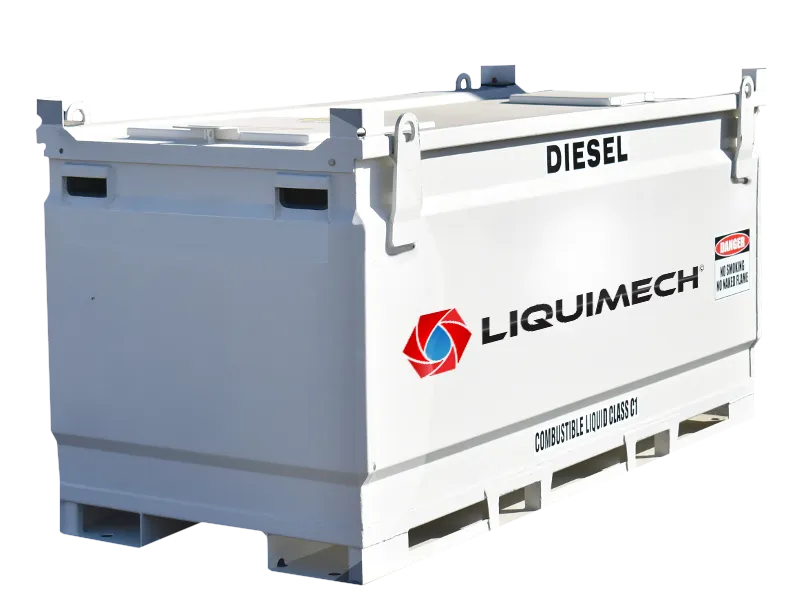 Diesel bunded fuel tanks 8,000 litre steel cube fuel tank with 7,600 litre safe fill capacity
