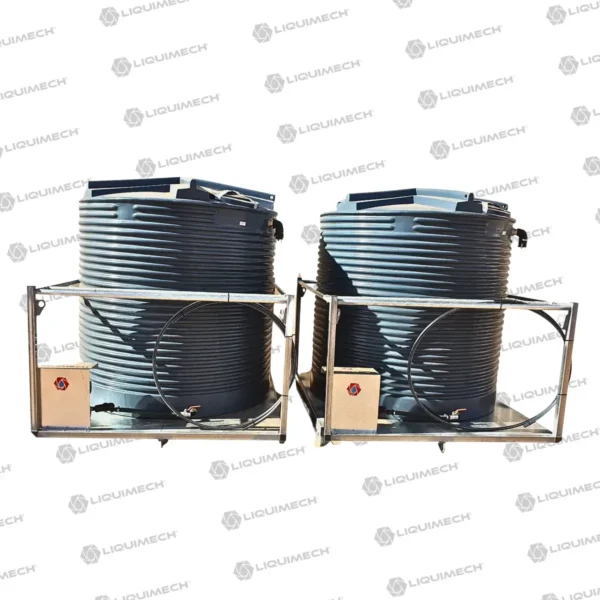 Agricultural-grade bulk water storage tank with integrated pump system for irrigation and livestock