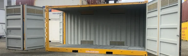 Bunded storage unit for chemical and dangerous goods, protecting against leaks, spills, and hazardous exposure.