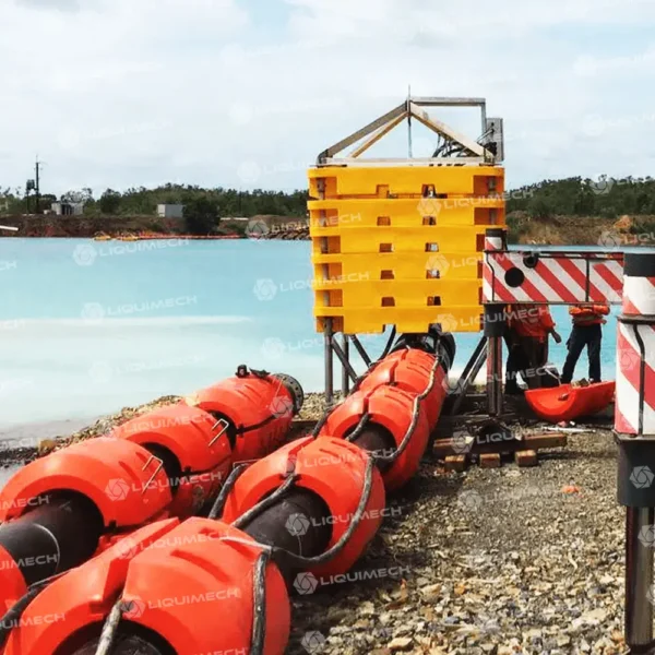 Close-up of Liquimech modular pontoons connected with durable joints