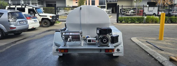 Close-up of high power pressure washer nozzle spraying pressurised water