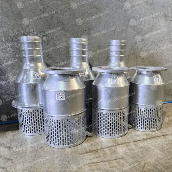 Corrosion-resistant Liquimech stainless steel pump strainer for reliable particle filtration and pump protection.