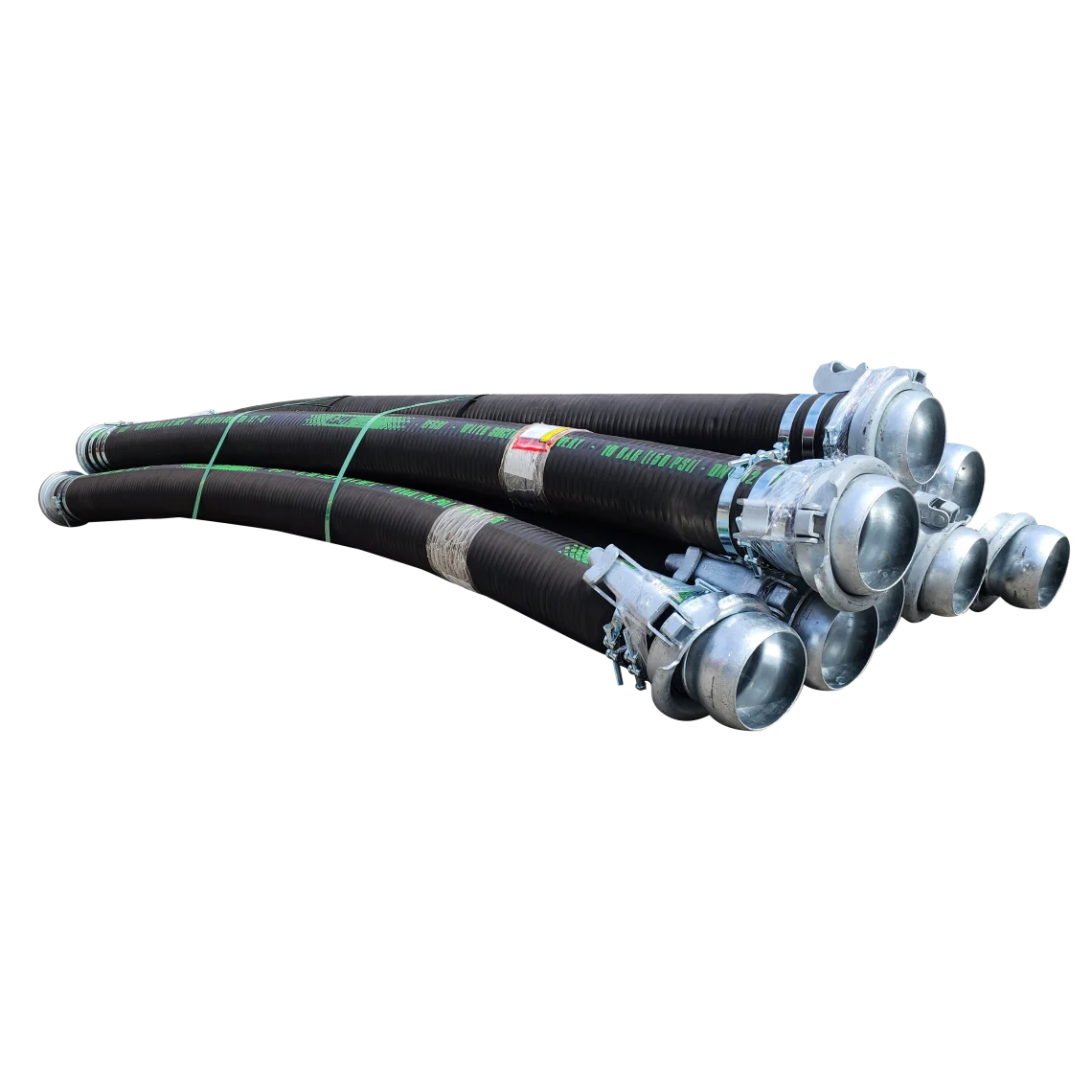 Custom water pump suction hose assembly with secure fittings