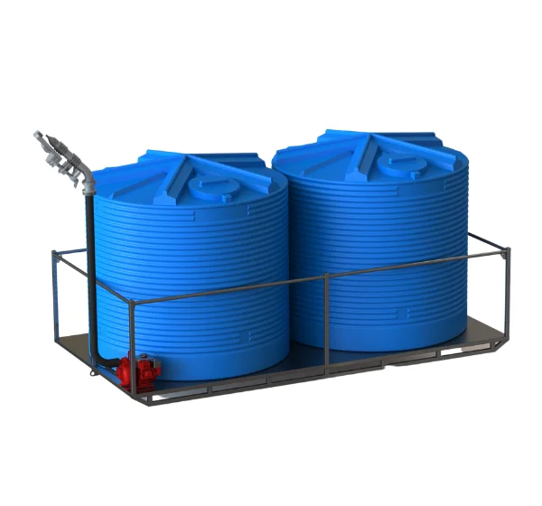 Dust Suppression Double Tank Sprinkler System integrated fork pockets and lifting eyes