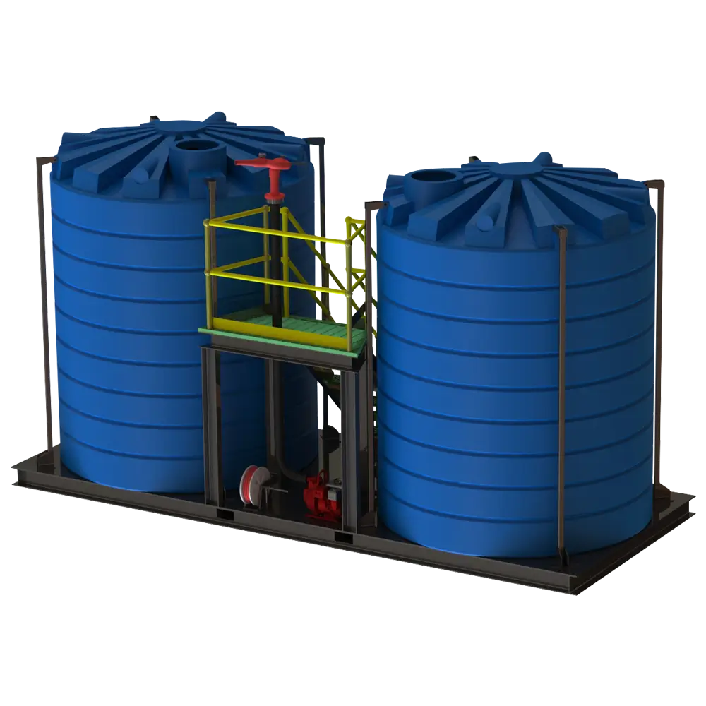 Durable Liquimech Wash Down Access Platforms and Walkways with water tank for high-traffic industrial cleaning areas