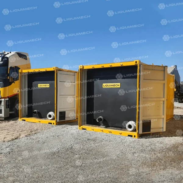 Durable Liquimech polyethylene container tanks system designed for remote site use