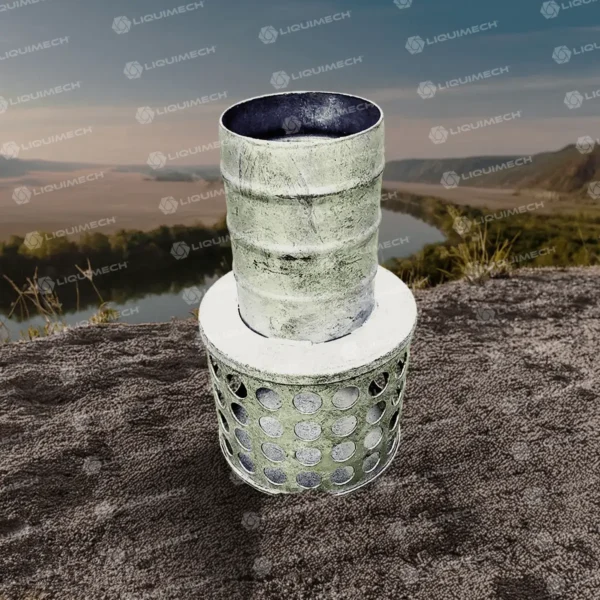 Durable pump strainer with hose tail connection used in water pumping and filtration systems