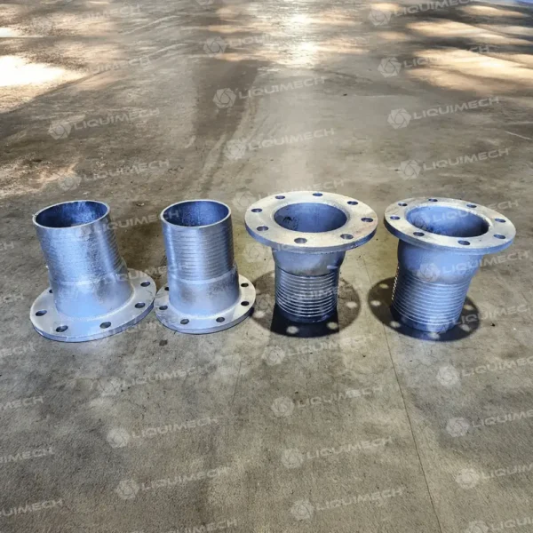 Heavy-duty flanged hose tail for industrial fluid transfer systems by Liquimech