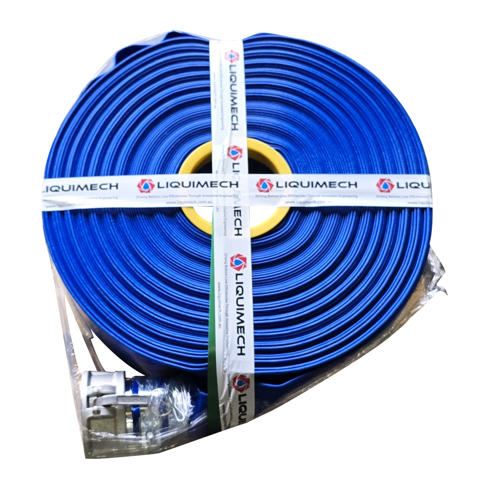 Heavy-duty layflat hoses engineered for efficient transfer of water and slurry over long distances.