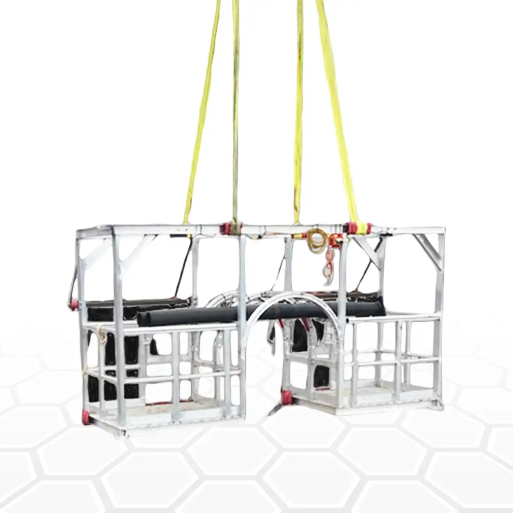 Heavy-duty man cage for forklifts providing safe elevated access for maintenance and site work