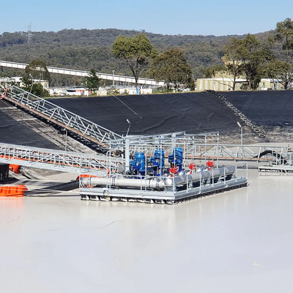 Heavy duty pontoons used for floating pump systems in harsh conditions