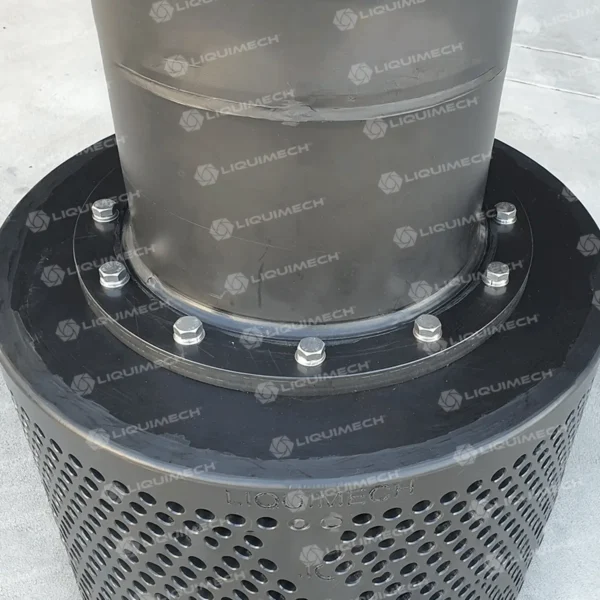 High-quality Liquimech HDPE foot valve for controlling fluid flow and protecting pumps in construction, municipal, and mining sites