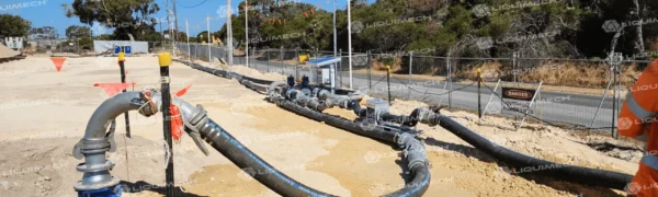 High-wind cyclone region Liquimech pipe spools and hose assemblies supporting telemetry communications