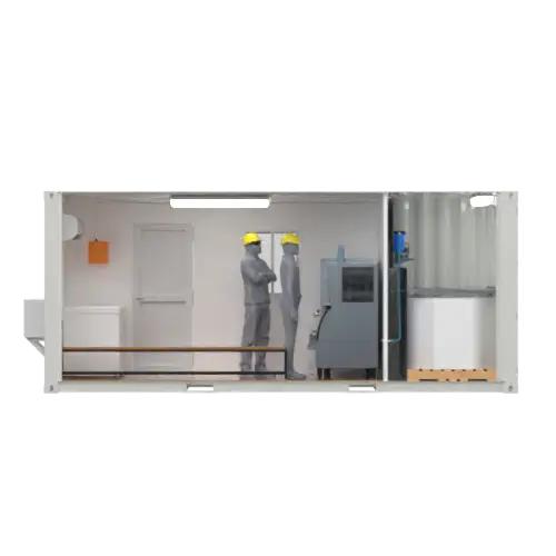 Remote Water Hydration Station and Respite Container Station with built-in water filtration system for safe drinking water
