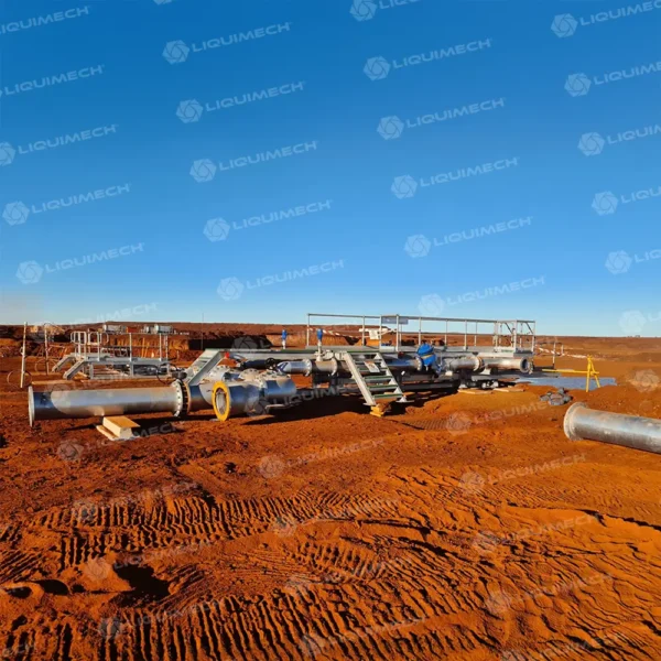 Industrial-grade Liquimech pipe walkway access with guardrails for secure movement across hazardous areas