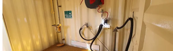 Industrial-grade chemical and dangerous goods storage solution with advanced locking system for restricted access to hazardous materials.