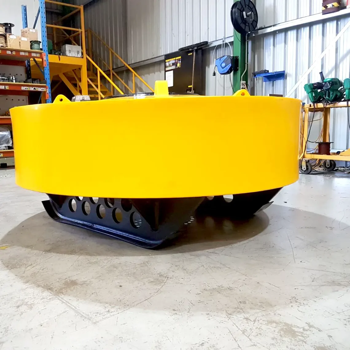 Industrial heavy-duty pontoon featuring skid support frame