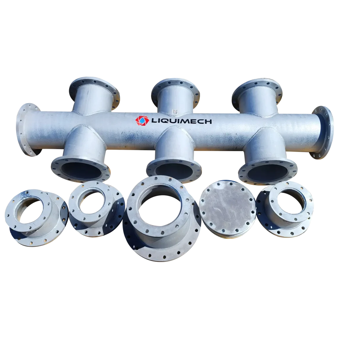 Industrial pipe manifold in Australia with multiple connections for automated fluid handling systems