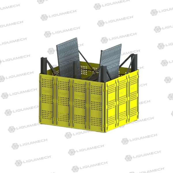Liquimech 3D rendered image of custom safety guard for machinery ensuring compliance and workplace protection