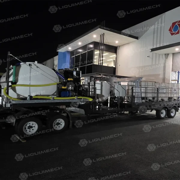 Liquimech Agricultural chemical mixing station in workshop