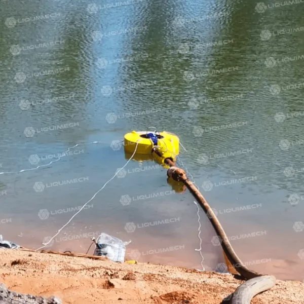 Liquimech Donut pontoon float keeping submersible pump stable in water