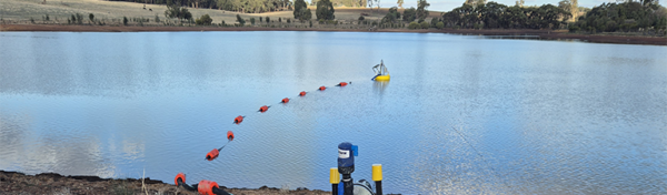 Liquimech Floating Suction Device connected to HDPE pipe for reliable water intake, water transfer and pump protection