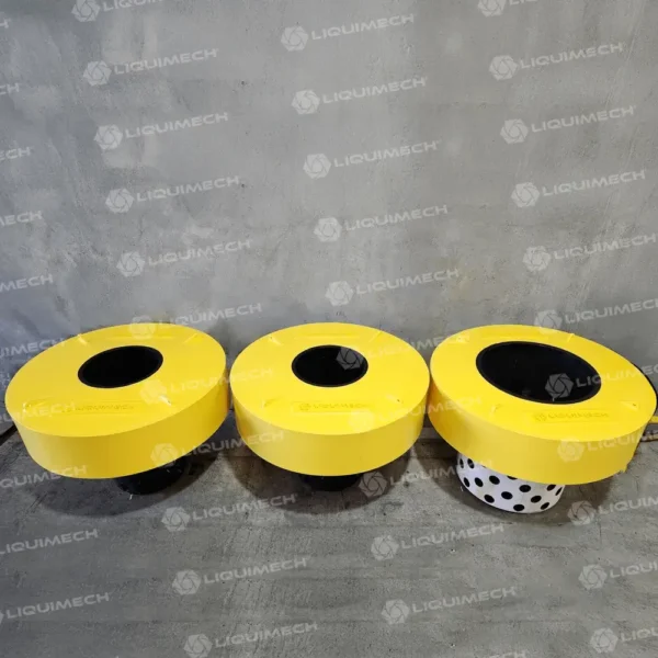 Liquimech HDPE donut pontoon designed for submersible pump support