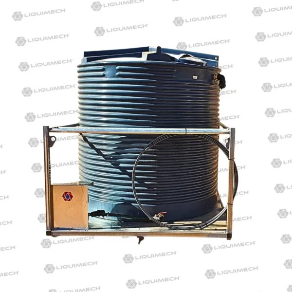 Liquimech Heavy-duty portable potable water storage tank and pump setup for construction and mining sites