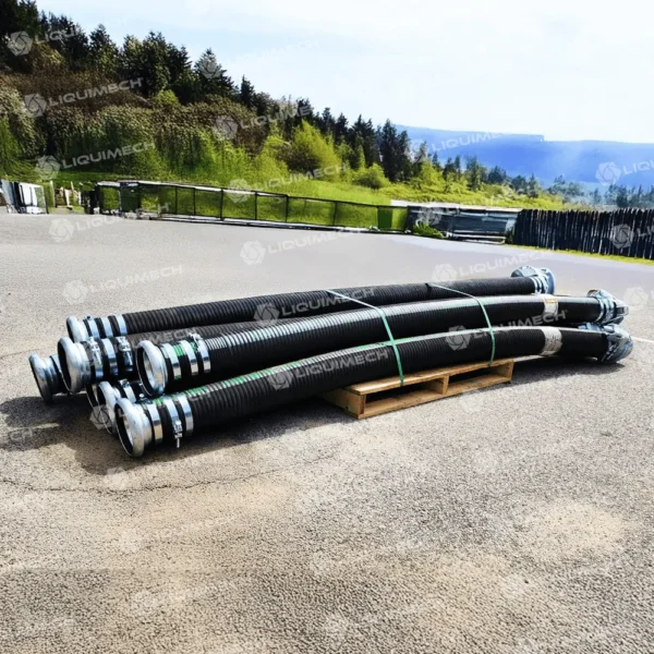 Liquimech Industrial rubber hoses with quick-connect fittings for fast setup and reliable performance