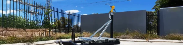 Liquimech Mobile automated misting system for dust control in urban construction projects