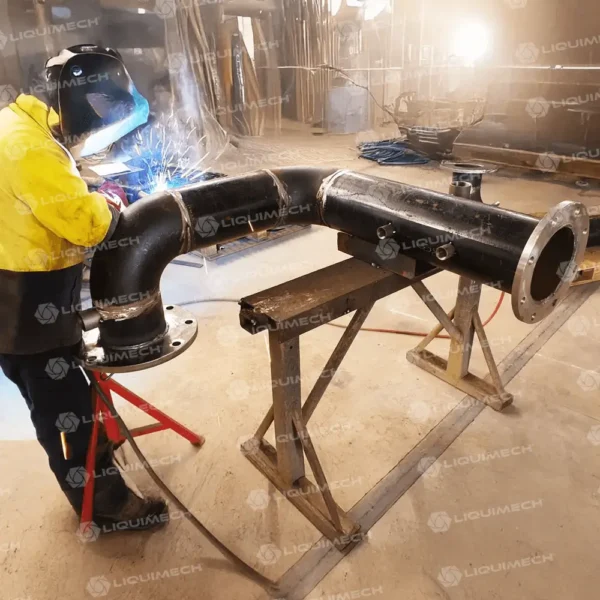 Liquimech Pipe spooling sections fabricated in a controlled workshop to ensure quality and dimensional accuracy