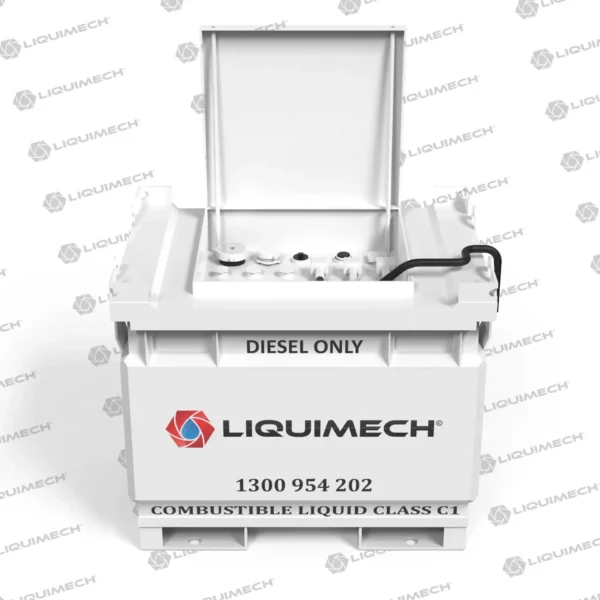 Liquimech Steel Cube Bunded Fuel Tank for sale-Long-term diesel storage solution using bunded tank with built-in bund