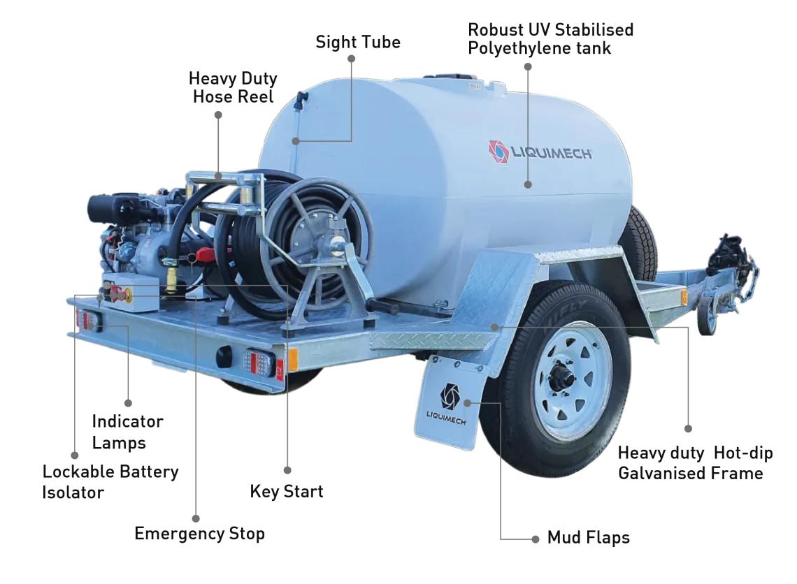 Liquimech Trailed Fire Fighter Trailers features and specs
