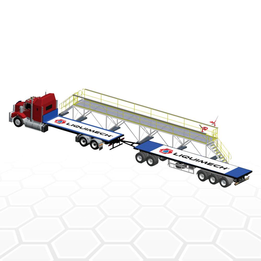 Liquimech Wash Down Access Platforms and Walkways for safe vehicle cleaning in mining and construction sites