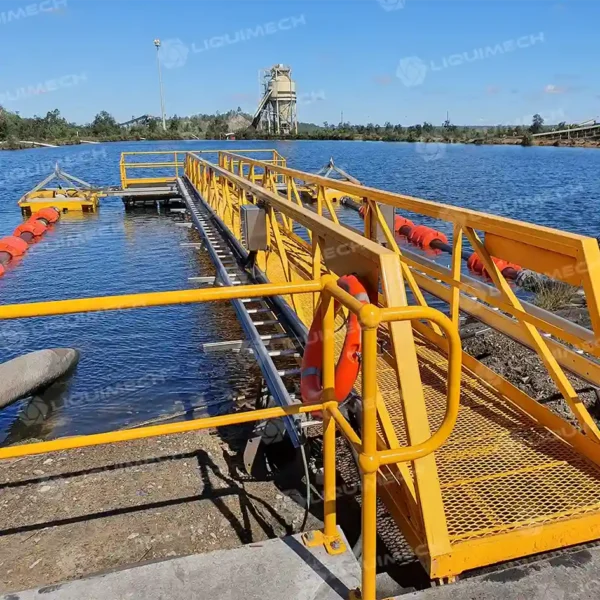 Liquimech aluminium gangway with high-visibility yellow finish for industrial site access