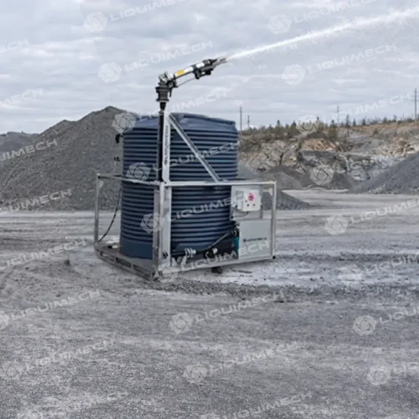 Liquimech automated dust suppression sprinkler system for industrial worksites
