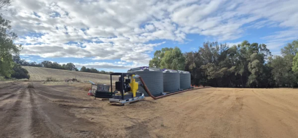Liquimech centrifugal pump system installed for remote site water transfer