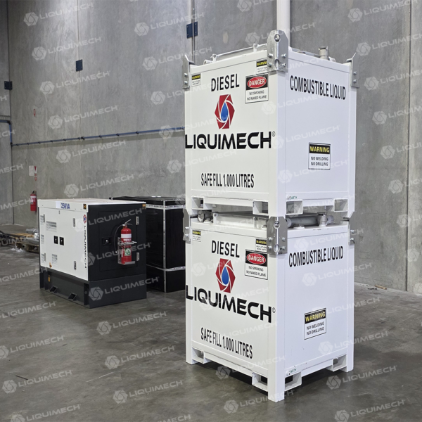 Liquimech cube diesel bunded fuel tank for industrial fuel storage systems