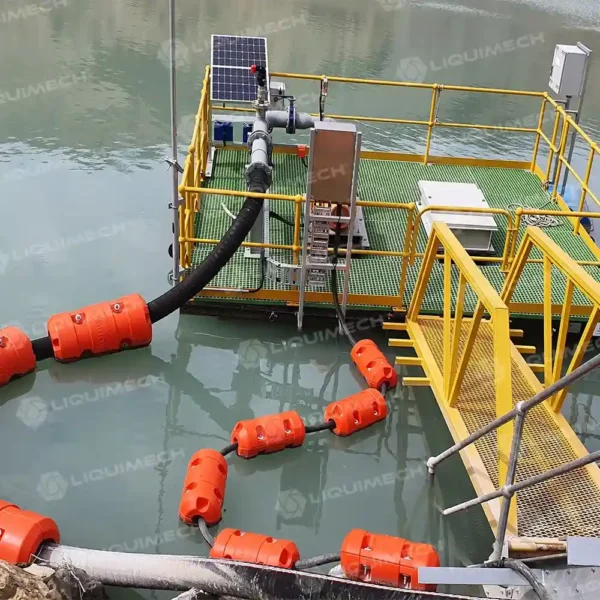 Liquimech custom-fabricated gangway with open mesh decking for marine and civil infrastructure