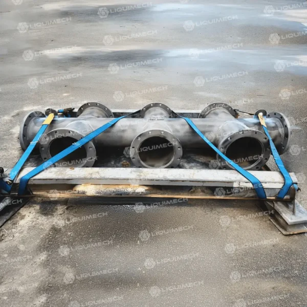 Liquimech custom pipe manifold in Australia providing precise control for irrigation and agricultural water management-ready for delivery