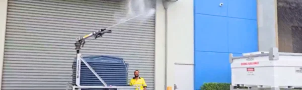 Liquimech dust control cannon reducing airborne dust