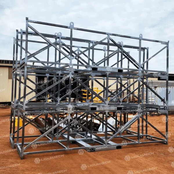 Liquimech engineered hose and pipe racking systems for large industrial operations.