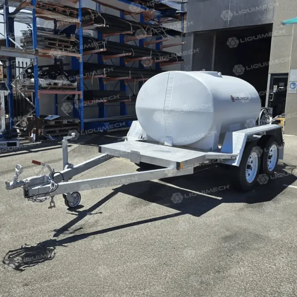 Liquimech fire fighting trailer deployed at construction site for rapid response