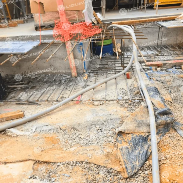 Liquimech flexible hose assemblies managing water discharge from construction site