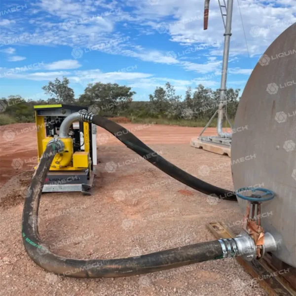 Liquimech galvanised J stand with integrated water pump and tank