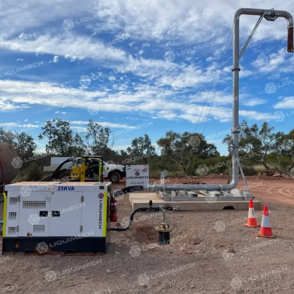 Liquimech galvanised J stand with pump, diesel generator and self-bunded fuel tank