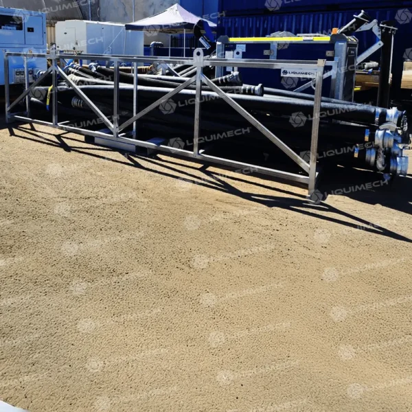Liquimech galvanised hose and pipe storage racks to withstand harsh site or environment conditions.