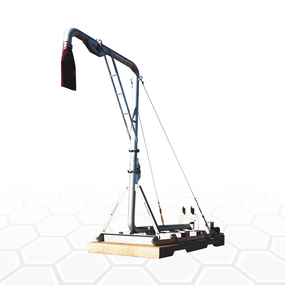 Liquimech galvanised portable J stand for durable and corrosion-resistant water truck filling solutions