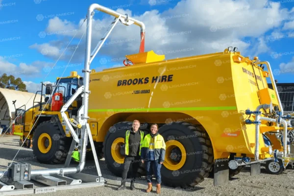 Liquimech galvanised portable J stand with steel liner for enhanced durability and mobility